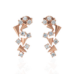 Load image into Gallery viewer, The Falling Pyramid Diamond Earrings
