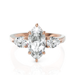 Load image into Gallery viewer, Classic Three Stone Marquise Cut &amp; Pear Cut Diamond Solitaire Ring (1.50 CT. Marquise Cut)
