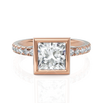 Load image into Gallery viewer, Charming Princess Cut Diamond Solitaire Ring With Bezel Set (2.00 CT. Princess Cut)
