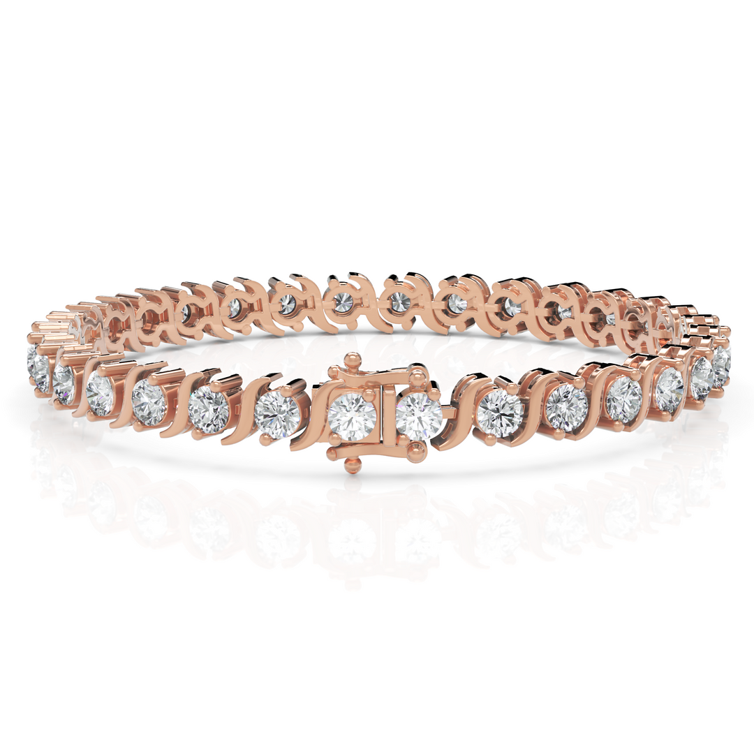 S Swirl Link Illusion Diamond Tennis Bracelet