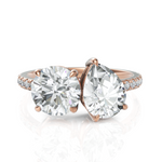Load image into Gallery viewer, Round Cut &amp; Pear Cut Diamond Toi Et Moi Engagement Ring (1.50 Ct. Each Diamond)