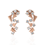 Load image into Gallery viewer, The Falling Pyramid Diamond Earrings