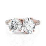 Load image into Gallery viewer, Gracious Toi Et Moi Wedding Ring With Round Cut &amp; Oval Cut Diamond (1.50 CT. Each Diamond)
