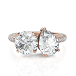 Load image into Gallery viewer, Round Cut &amp; Pear Cut Diamond Toi Et Moi Engagement Ring (1.50 Ct. Each Diamond)
