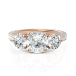 Load image into Gallery viewer, Three Stone solitaire Ring With Cushion Cut &amp; Round Cut Diamond (1.50 CT. Cushion Cut)
