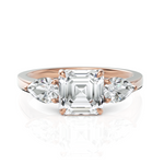 Load image into Gallery viewer, Asscher Cut &amp; Pear Cut Solitaire Diamond Ring (1.50 CT. Asscher Cut)
