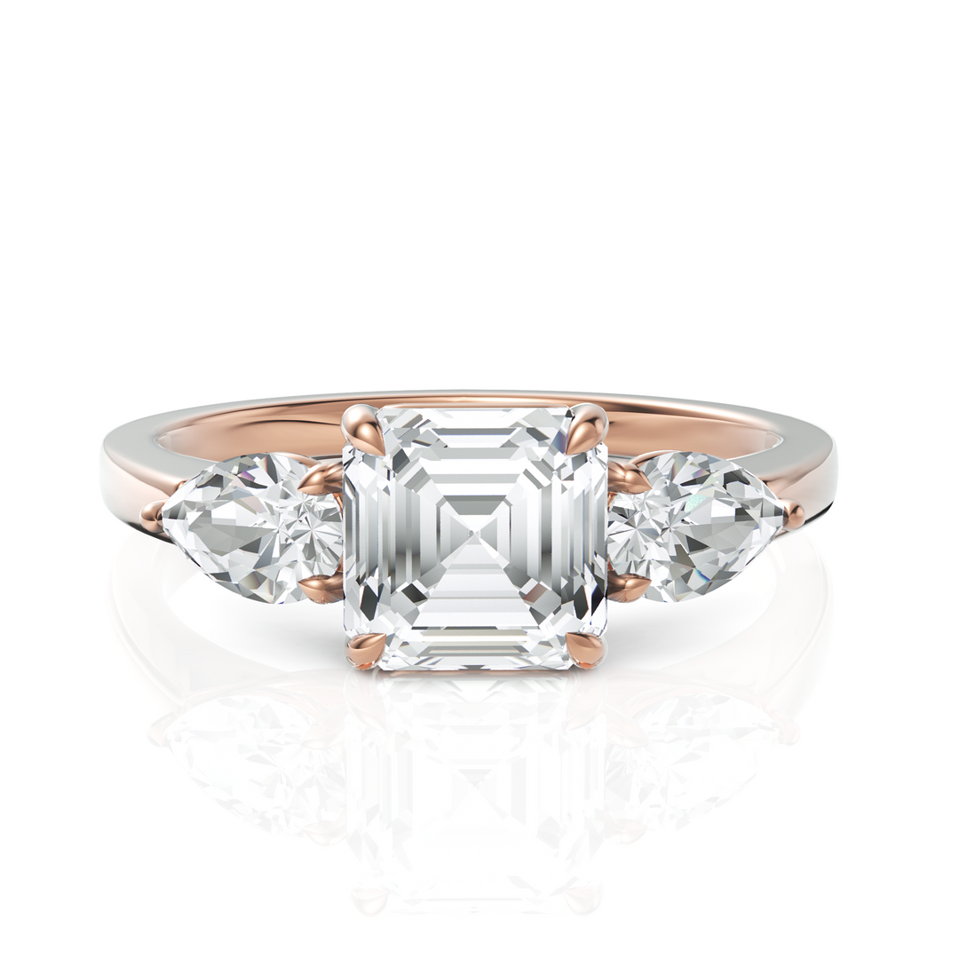 Asscher Cut & Pear Cut Solitaire Diamond Ring (1.50 CT. Asscher Cut)