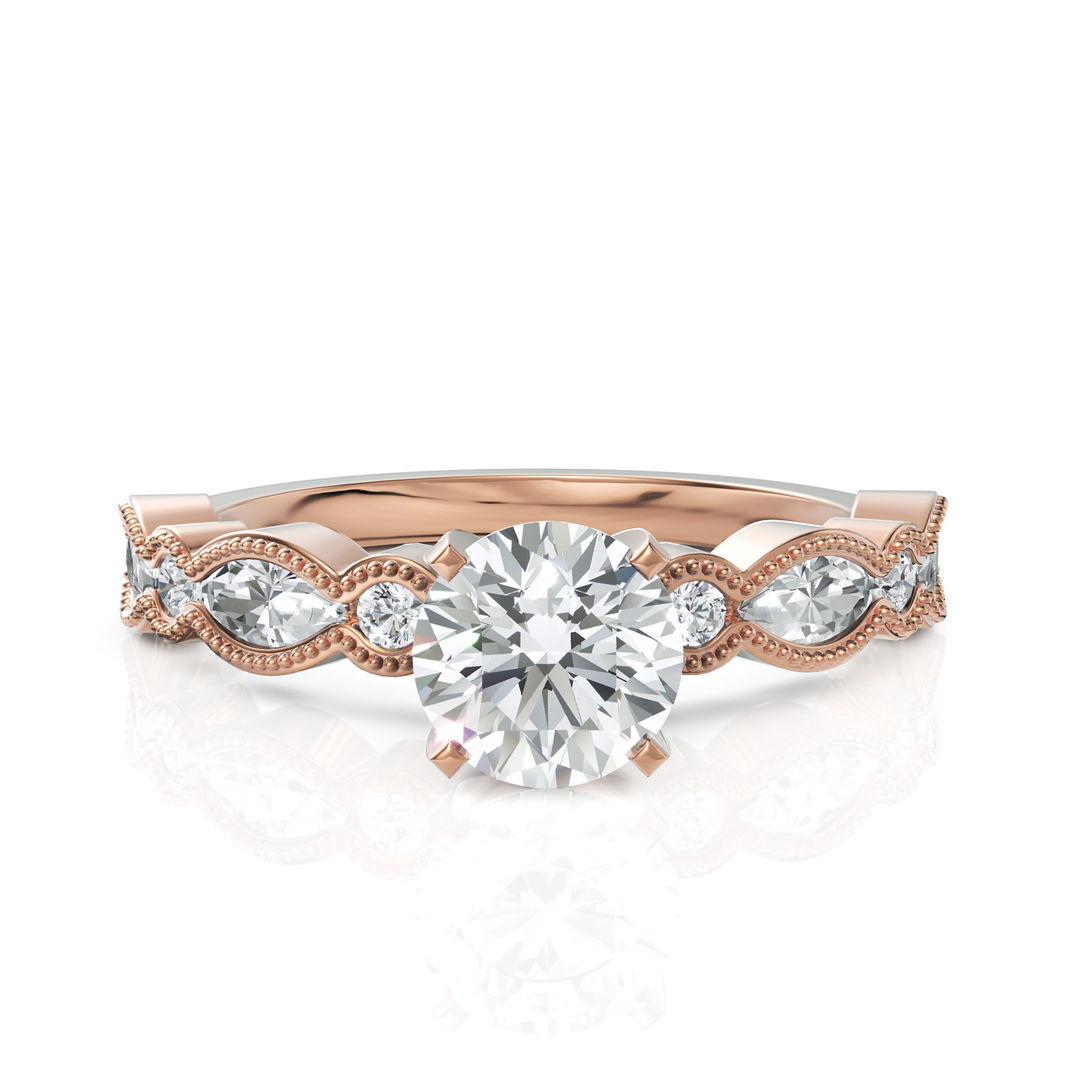 1.00 Carat Solitaire With Marquise Cut Diamond Ring
