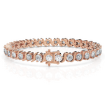 Load image into Gallery viewer, S Swirl Link Illusion Diamond Tennis Bracelet
