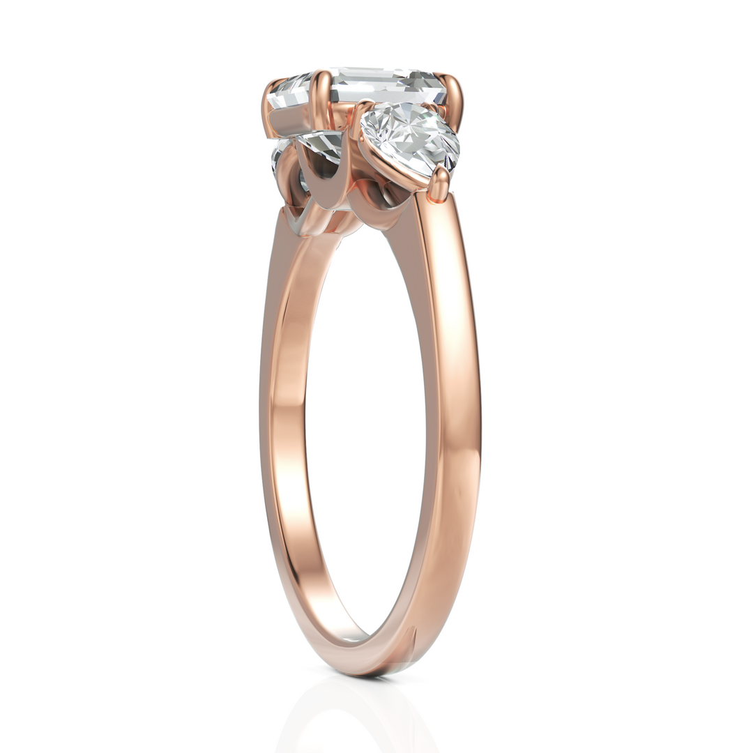 Asscher Cut & Pear Cut Solitaire Diamond Ring (1.50 CT. Asscher Cut)