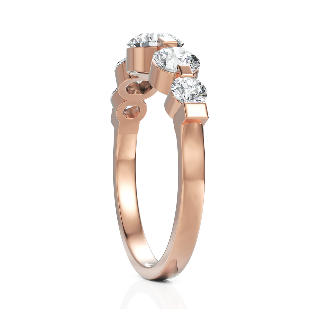 Olympius 5 Stone Round Cut Diamond Ring