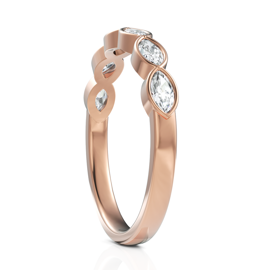 Half Eternity Marquise Diamond  Wedding Band