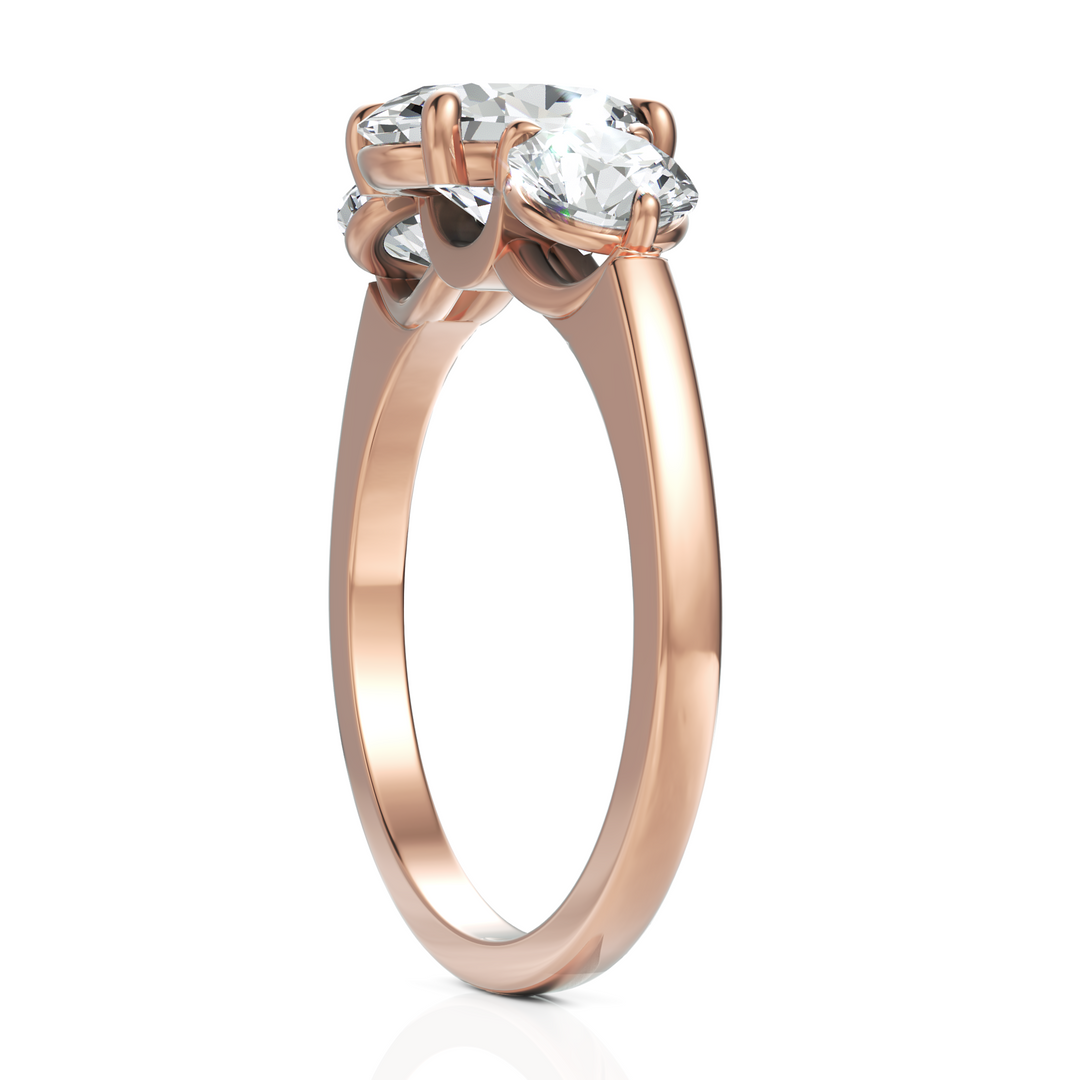 Enchant Three Stone With Oval Cut & Round Cut Diamond Ring (1.50 CT. Oval CUT Diamond)