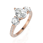 Load image into Gallery viewer, Trinity Pear Cut &amp; Round Cut Three Solitaire Diamond Ring (1.50 CT. Pear Cut)
