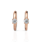 Load image into Gallery viewer, Sparkling Isolated Diamond Huggie Hoops