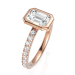 Load image into Gallery viewer, Bezel Set Emerald Cut Solitaire Engagement Ring (1.00 CT. Solitaire)
