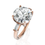 Load image into Gallery viewer, Immense Round Brilliant Cut Diamond With Side Baguette Ring (3.00 CT. Solitaire)
