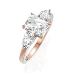 Load image into Gallery viewer, Radiant Cut &amp; Pear Cut Three Stone Solitaire Diamond Ring (2.00 CT. Radiant Cut)