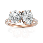 Load image into Gallery viewer, Gracious Toi Et Moi Wedding Ring With Round Cut &amp; Oval Cut Diamond (1.50 CT. Each Diamond)
