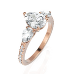 Load image into Gallery viewer, Brilliant Three Stone Pear Cut Diamond Engagement Ring (Center Stone 1.50 CT.)