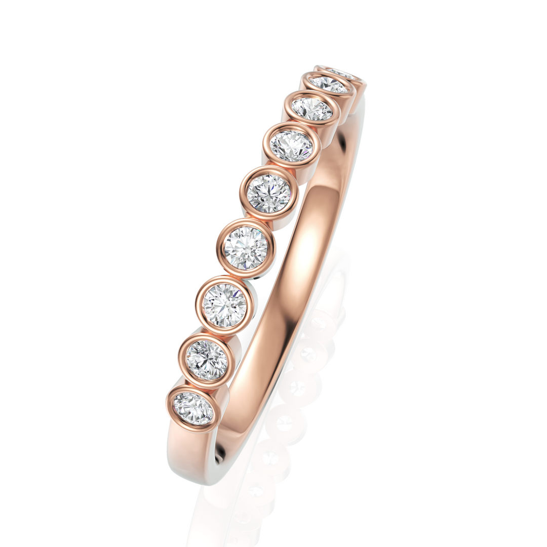 Elegant half Eternity Ring With Round Cut Diamond