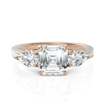 Load image into Gallery viewer, Peerless Asscher Cut &amp; Pear Cut Trio Diamond Ring (1.50 CT. Asscher Cut)