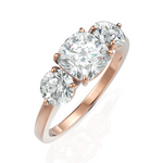 Load image into Gallery viewer, Three Stone solitaire Ring With Cushion Cut &amp; Round Cut Diamond (1.50 CT. Cushion Cut)
