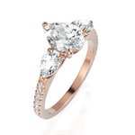 Load image into Gallery viewer, Brilliant Three Stone Pear Cut Diamond Engagement Ring (Center Stone 1.50 CT.)
