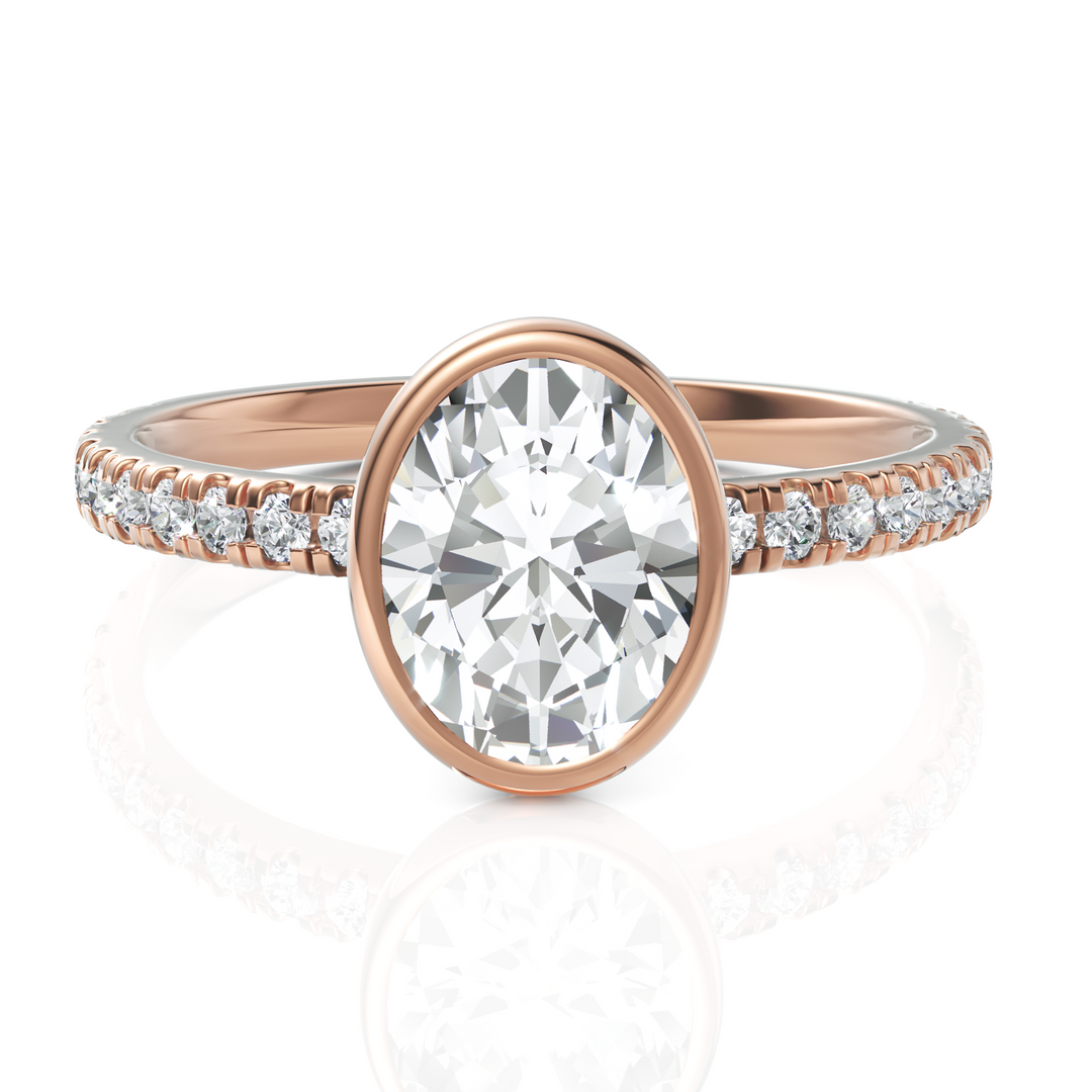 Endearing Oval Cut Diamond Ring With Bezel Setting (1.50 CT. Center Solitaire)
