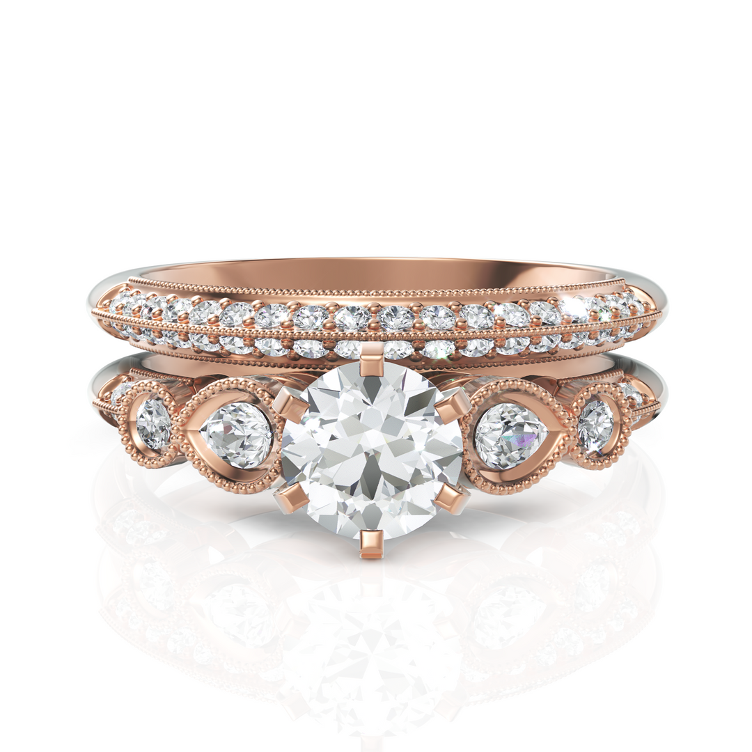 Sunshine Solitaire Diamond Bridal Ring Set