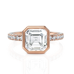 Load image into Gallery viewer, Lustre Asscher Cut Diamond Solitaire Ring With Bezel Setting (2.00 CT. Asscher Cut)
