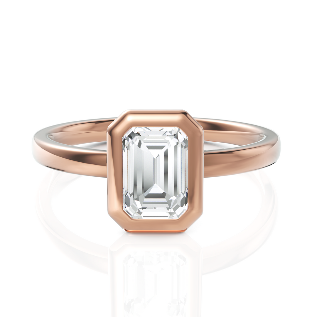 Alluring Emerald Cut Diamond With Bezel Setting (1.00 CT.)