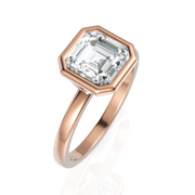 Asscher Cut Solitaire Diamond Ring With Bezel Setting (2.00 CT.)