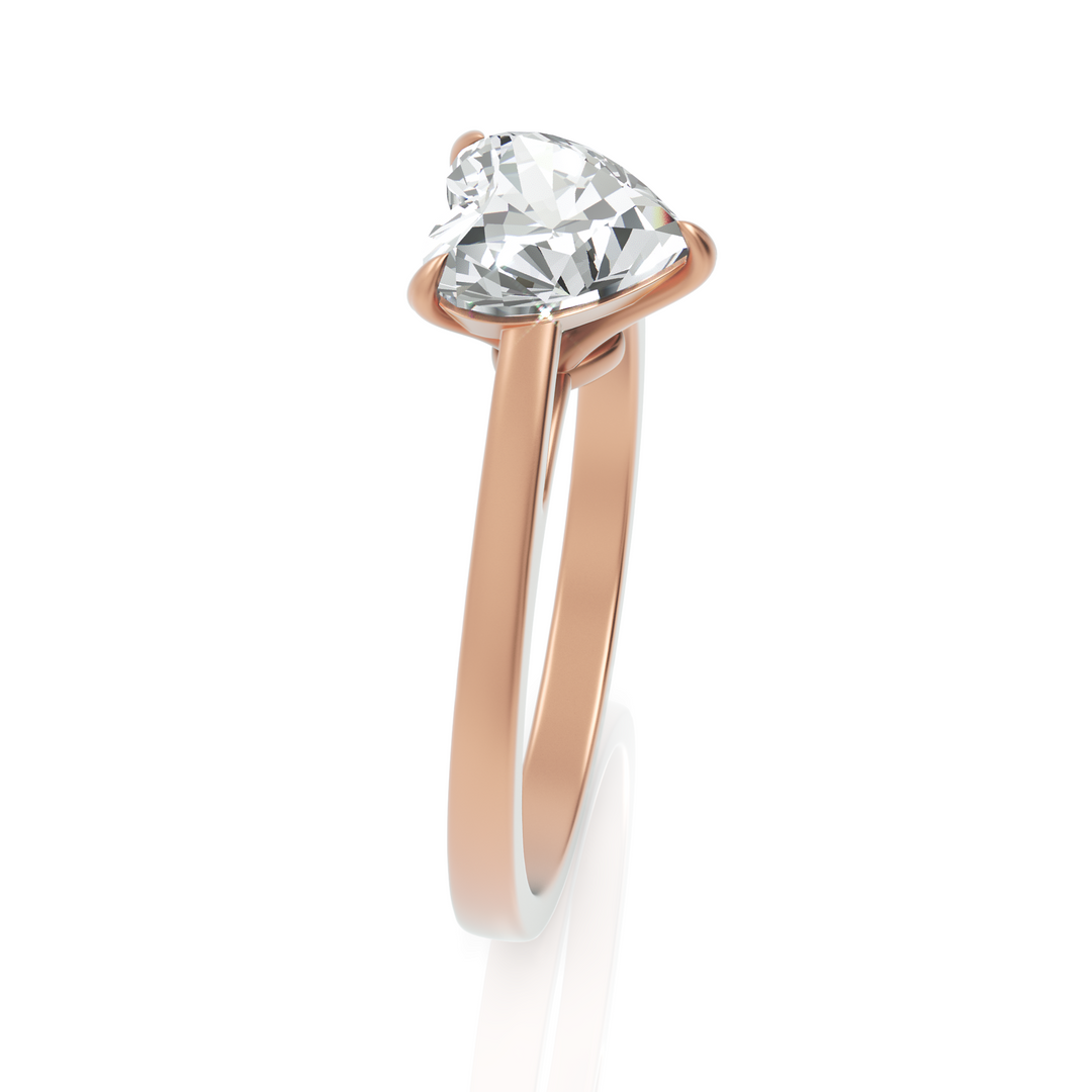 Solitaire Heart Diamond Ring