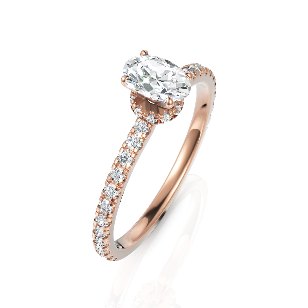 Latin Oval Cut Diamond Solitaire Ring (0.50 CT Oval)