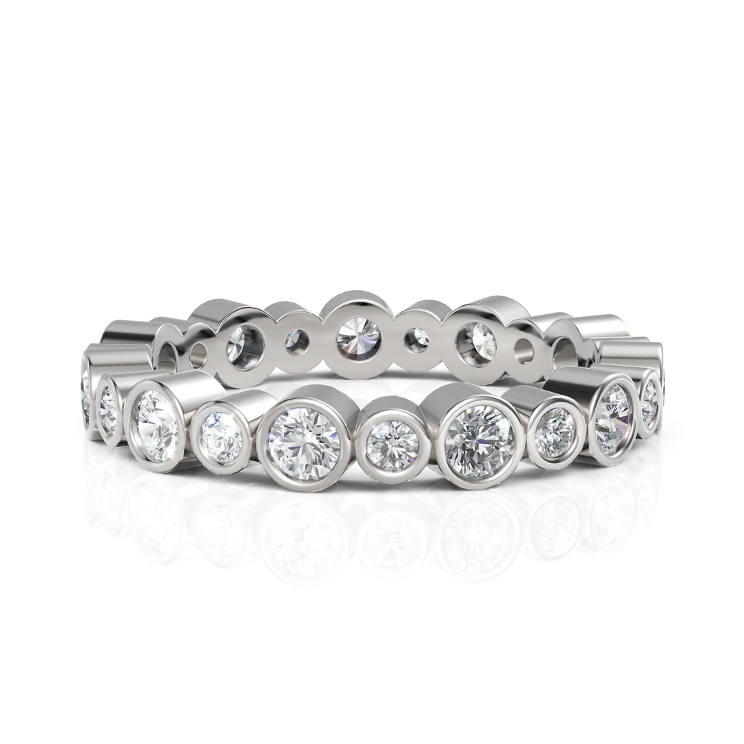 Modern Eternity Band Alternating Big & Small Round Cut Diamond