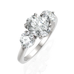 Load image into Gallery viewer, Enchant Three Stone With Oval Cut &amp; Round Cut Diamond Ring (1.50 CT. Oval CUT Diamond)