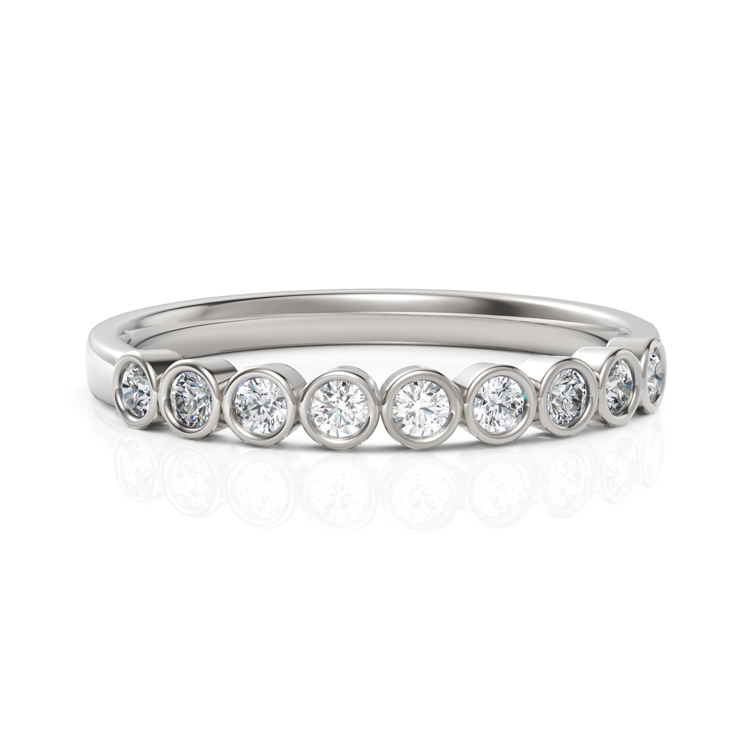 Elegant half Eternity Ring With Round Cut Diamond