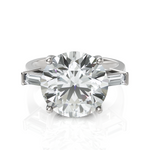 Load image into Gallery viewer, Immense Round Brilliant Cut Diamond With Side Baguette Ring (3.00 CT. Solitaire)
