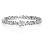 Load image into Gallery viewer, S Swirl Link Illusion Diamond Tennis Bracelet
