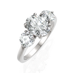 Load image into Gallery viewer, Enchant Three Stone With Oval Cut &amp; Round Cut Diamond Ring (1.50 CT. Oval CUT Diamond)
