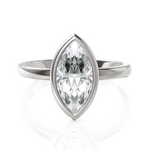 Load image into Gallery viewer, Striking Marquise Cut Diamond Solitaire Ring With Bezel Set (1.50 CT.)