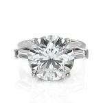 Load image into Gallery viewer, Immense Round Brilliant Cut Diamond With Side Baguette Ring (3.00 CT. Solitaire)