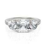 Load image into Gallery viewer, Trinary Diamond Solitaire Ring With Asscher Cut &amp; Round Cut Diamonds (1.50 CT. Asscher Cut)