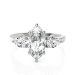 Load image into Gallery viewer, Classic Three Stone Marquise Cut &amp; Pear Cut Diamond Solitaire Ring (1.50 CT. Marquise Cut)
