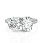 Load image into Gallery viewer, Gracious Toi Et Moi Wedding Ring With Round Cut &amp; Oval Cut Diamond (1.50 CT. Each Diamond)
