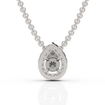 Load image into Gallery viewer, Classic Pear Shape Round Cut Diamond Necklace