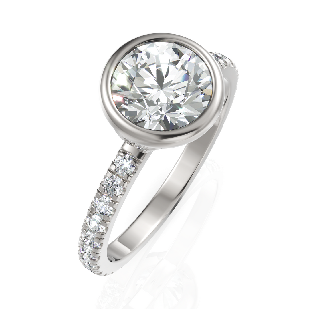 Charming Round Cut Diamond Ring With Bezel Set (1.50 CT. Solitaire)