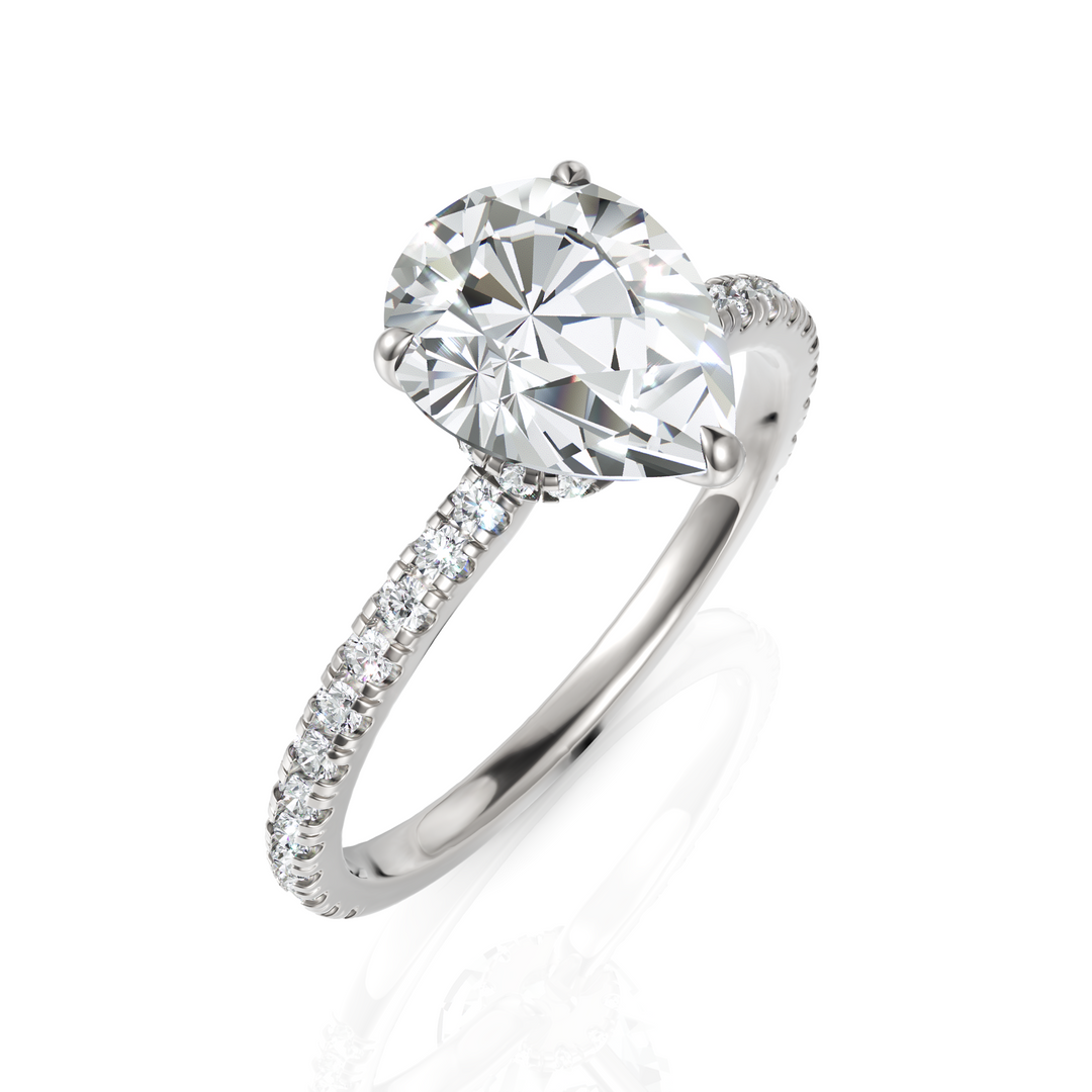 Pear Cut Solitaire Diamond Wedding Ring (1.50 CT. Pear Cut)