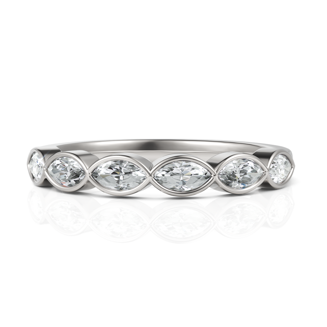Half Eternity Marquise Diamond  Wedding Band
